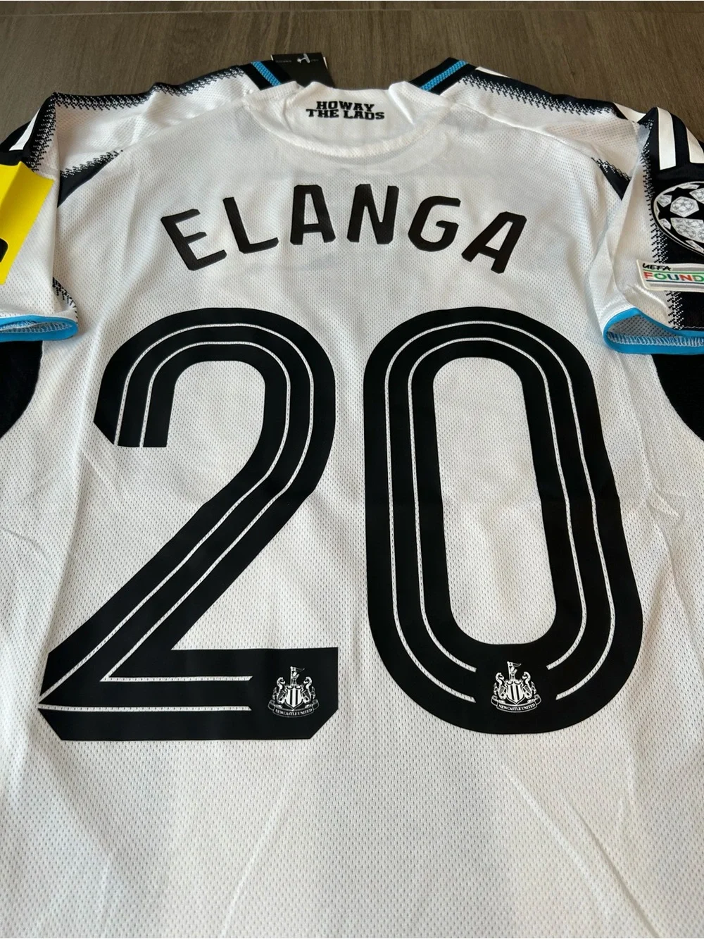 adidas Newcastle United Elanga #20 White Black Jersey
